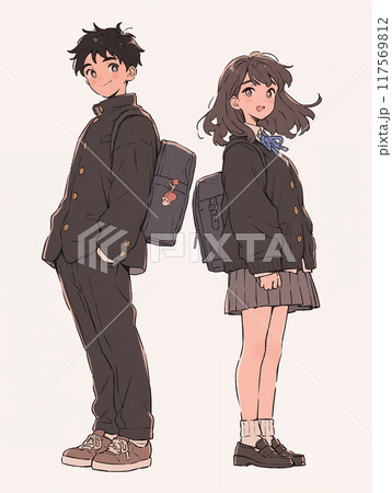 高校生のカップル AIのイラスト素材 [117569812] - PIXTA