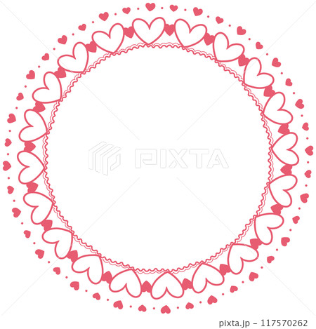 ピンクのハートの丸レース ピンクのハートの丸レース 117570262