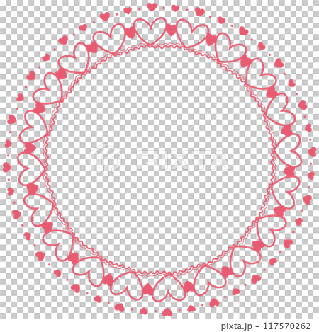 ピンクのハートの丸レース ピンクのハートの丸レース 117570262