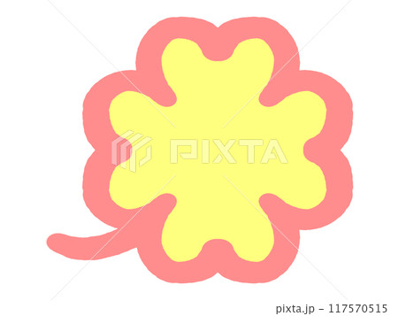 落書き風の四つ葉のクローバーのイラスト素材 117570515