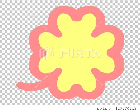 落書き風の四つ葉のクローバーのイラスト素材 117570515