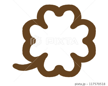 落書き風の四つ葉のクローバーのイラスト素材 117570518