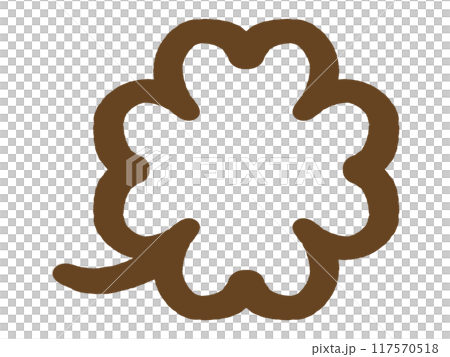 落書き風の四つ葉のクローバーのイラスト素材 117570518