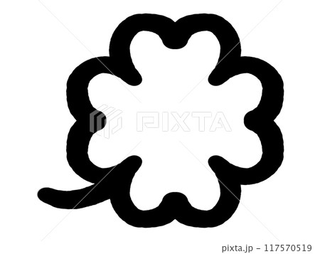 落書き風の四つ葉のクローバーのイラスト素材 117570519