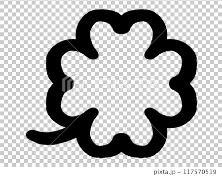 落書き風の四つ葉のクローバーのイラスト素材 117570519