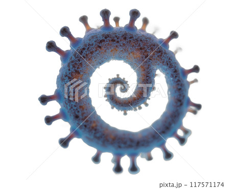 spherical spiral virus on the alpha isolated transparent background 117571174