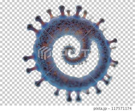 spherical spiral virus on the alpha isolated transparent background 117571174