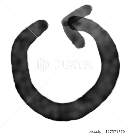 水彩風の反時計回りの矢印（黒） 117571770