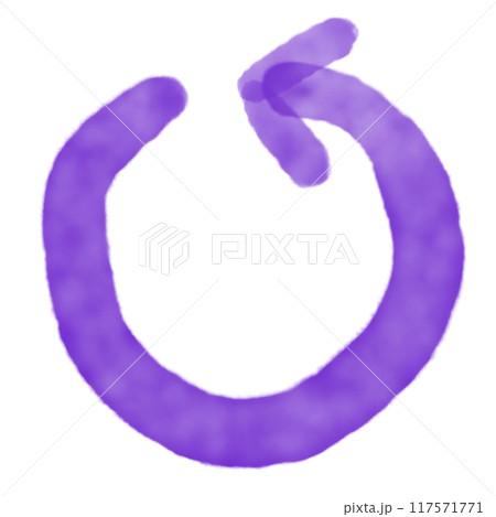 水彩風の反時計回りの矢印（紫） 117571771