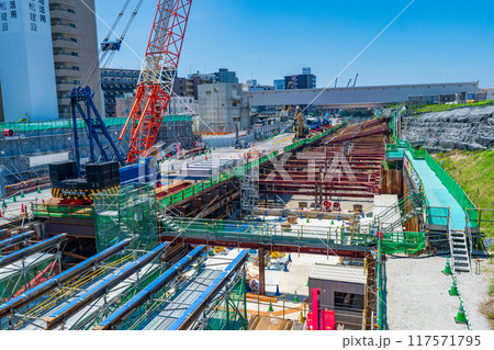 大阪市　工事中の阪神高速淀川左岸線 117571795