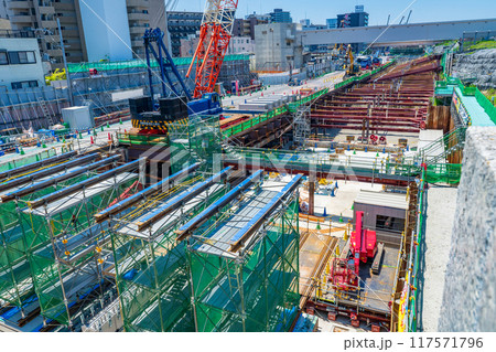 大阪市　工事中の阪神高速淀川左岸線 117571796