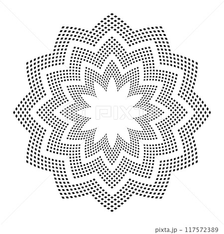 Radial Geometric Dots Pattern Mandala. Radial Geometric Dots Pattern Mandala. 117572389