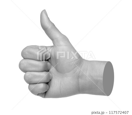 Hand shows Like gesture, isolated on transparent background. Contemporary art Hand shows Like gesture, isolated on transparent background. Contemporary art 117572407