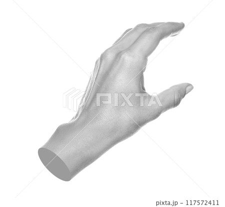 Hand shows virtual holding something isolated on transparent background. Contemporary art Hand shows virtual holding something isolated on transparent background. Contemporary art 117572411