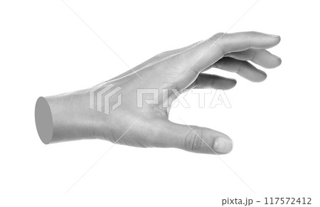 Hand shows gesture isolated on transparent background. Contemporary art 117572412