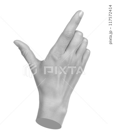 Hand with gesture like on smart phone screen, isolated on transparent background. Contemporary art Hand with gesture like on smart phone screen, isolated on transparent background. Contemporary art 117572414