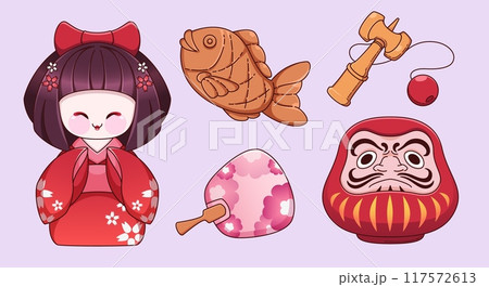 Traditional Japanese elements collection 117572613