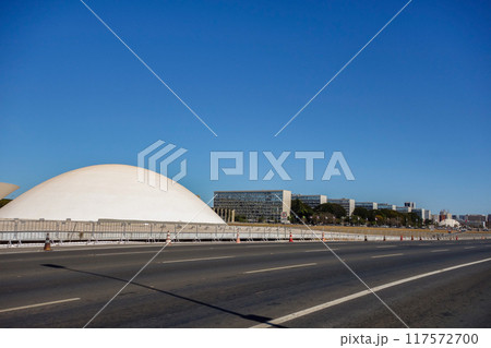 panoramic of Monumental Axis and buildings of Esplanade of Ministries in Brasilia, Brazil panoramic of Monumental Axis and buildings of Esplanade of Ministries in Brasilia, Brazil 117572700