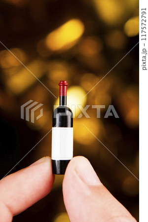 image of miniature wine bottle dark background 117572791