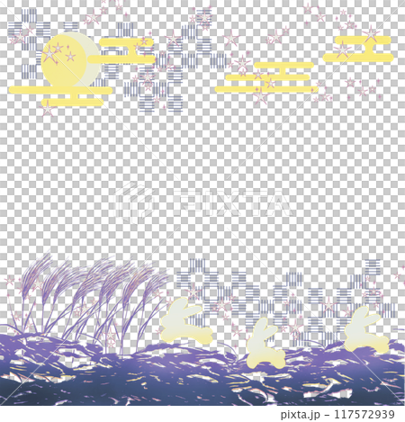 十五夜月とうさぎ オレンジ(正方形) 十五夜月とうさぎ オレンジ(正方形) 117572939