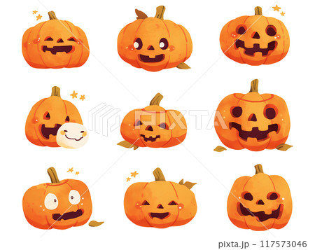 かわいいパンプキンの切り抜き 117573046