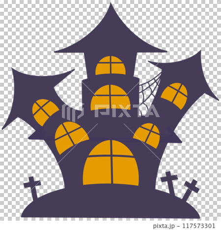 Halloween house cartoon  117573301