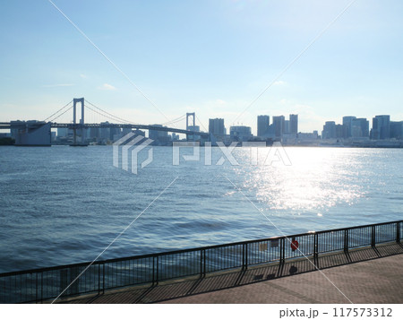 豊洲ぐるりパークから見るレインボーブリッジ 117573312