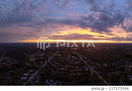 Sunset view over Macleod in Melbourne Sunset view over Macleod in Melbourne 117573504