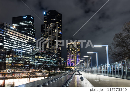 Melbourne CBD Night View in Australia Melbourne CBD Night View in Australia 117573540