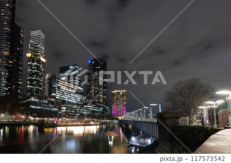 Melbourne CBD Night View in Australia Melbourne CBD Night View in Australia 117573542