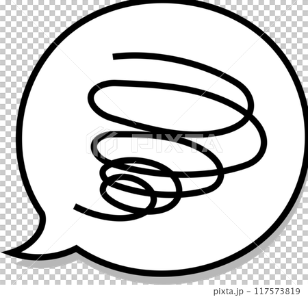 A simple vector icon of a cute black spiral speech bubble that can be used on the web or in flyers 117573819