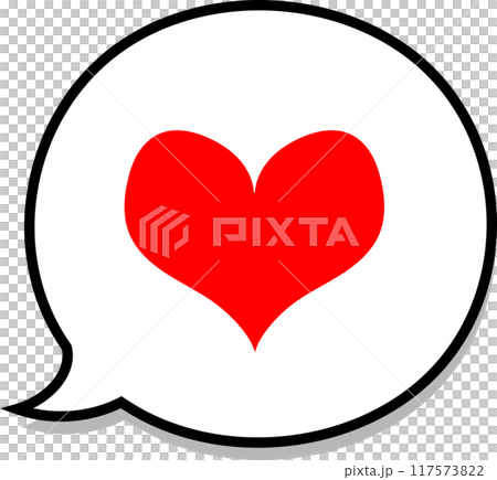 A simple vector icon of a cute red heart bubble that can be used on the web or in flyers 117573822