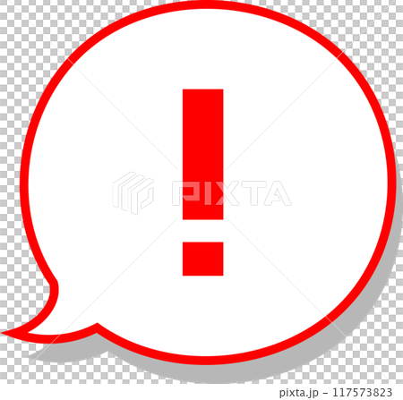 A simple vector icon of a cute red exclamation mark speech bubble that can be used on the web or in flyers A simple vector icon of a cute red exclamation mark speech bubble that can be used on the web or in flyers 117573823