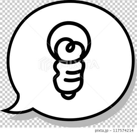A simple and cute vector icon illustration of a light bulb bubble symbol A simple and cute vector icon illustration of a light bulb bubble symbol 117574214