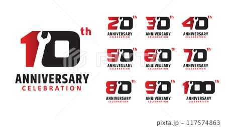 set of anniversary repair number design 117574863