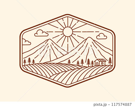 beautiful nature line art vector template beautiful nature line art vector template 117574887