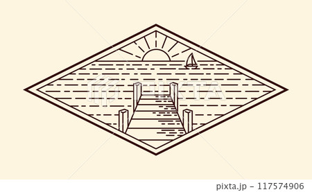 nature landscape line art vector template 117574906