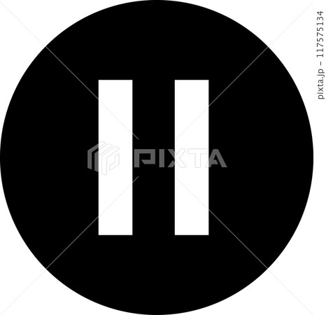 一時停止ボタンのオーディオシンプルデザインイラストベクターアイコン 117575134