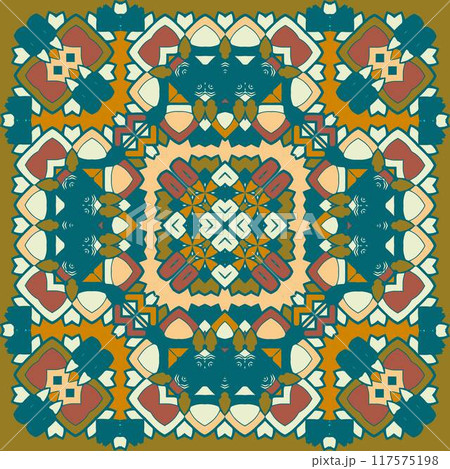 Flower Mandalas. Vintage decorative elements. Oriental pattern, vector illustration. Islam, Arabic, Indian, turkish pakistan chinese ottoman motifs 117575198