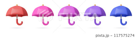 3d umbrella icons set different color cute plastic three dimensional vector rainy weather elements 3d umbrella icons set different color cute plastic three dimensional vector rainy weather elements 117575274