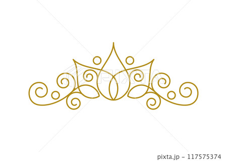 Vintage Elegant Gold Tiara icon Illustration design 117575374