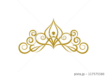 Vintage Elegant Gold Tiara icon Illustration design 117575380