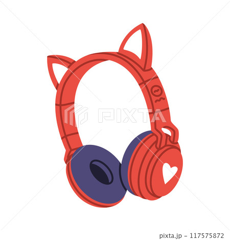 Headphones as Device for Music Listening Vector Illustration 117575872