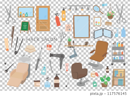 美容院相關手繪插畫集（彩色/無主線） 117576145