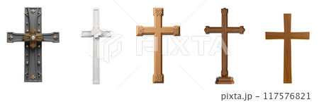 様々な十字架のセット 117576821