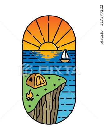 camping near the sea illustration 117577222
