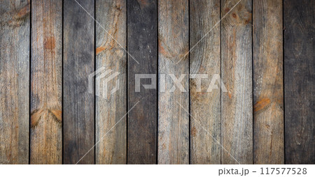 Old rustic wood panel. Background wallpaper banner 117577528
