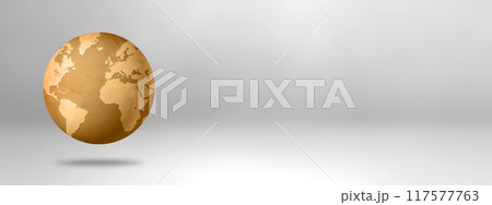 Old paper world globe isolated on white backgroundのイラスト素材 [117577763 ...