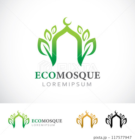 Eco Mosque Logo Design Template 117577947