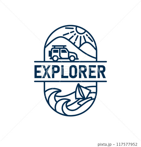 Explorer Line Logo Design Template Explorer Line Logo Design Template 117577952